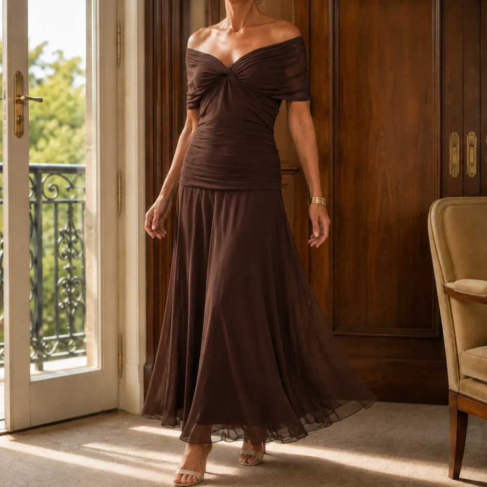 Draped Ruched Soft Maxi Dress