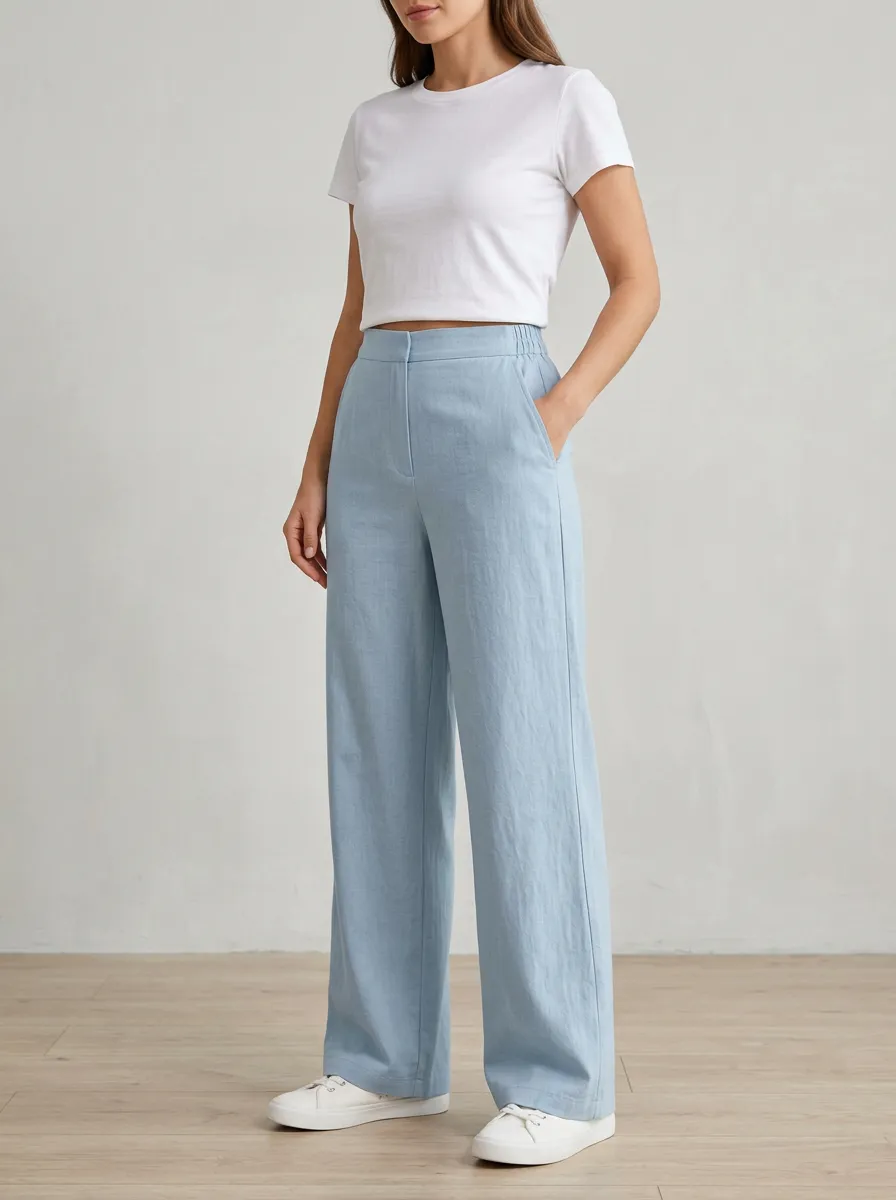 Women's High-Waisted Wide-Leg Trousers