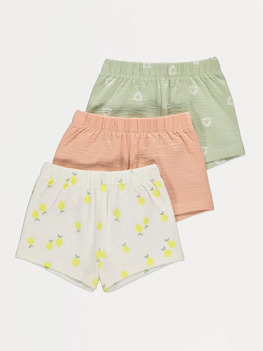 Pastel Textured Shorts 3 Pack