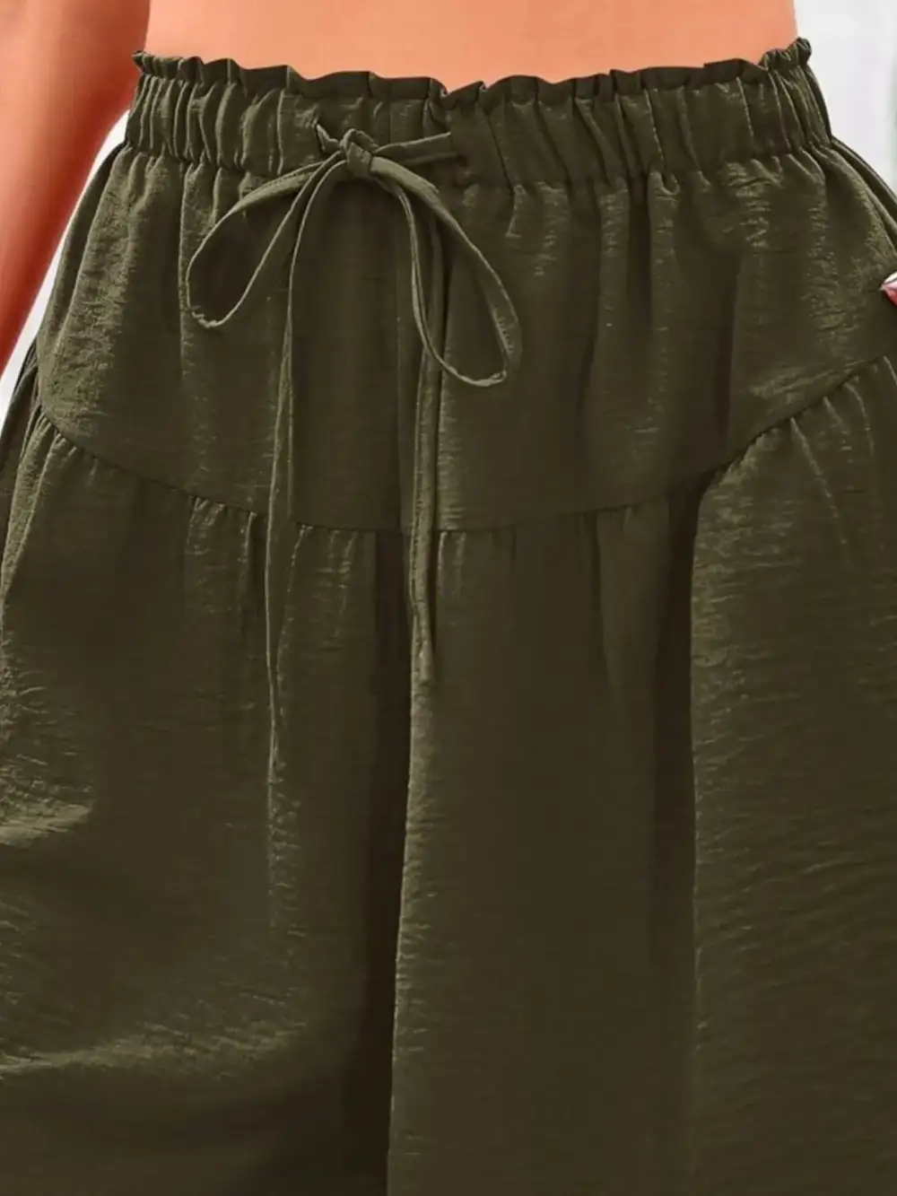 Casual Drawstring High Waist Relaxed Plus Shorts
