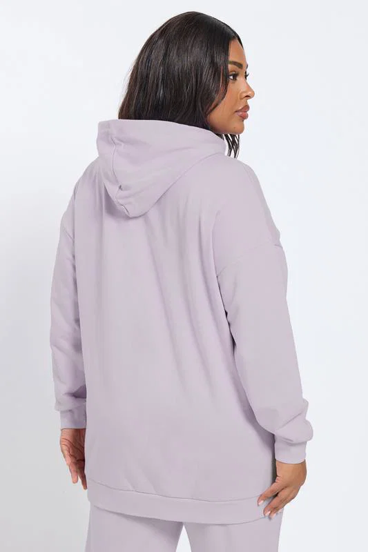 Light Purple Pocket Front Hoodie detail 2