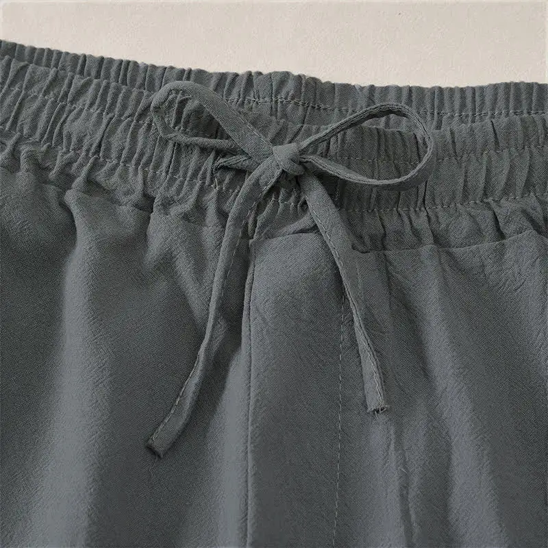 Drawstring Cotton Blend Shorts