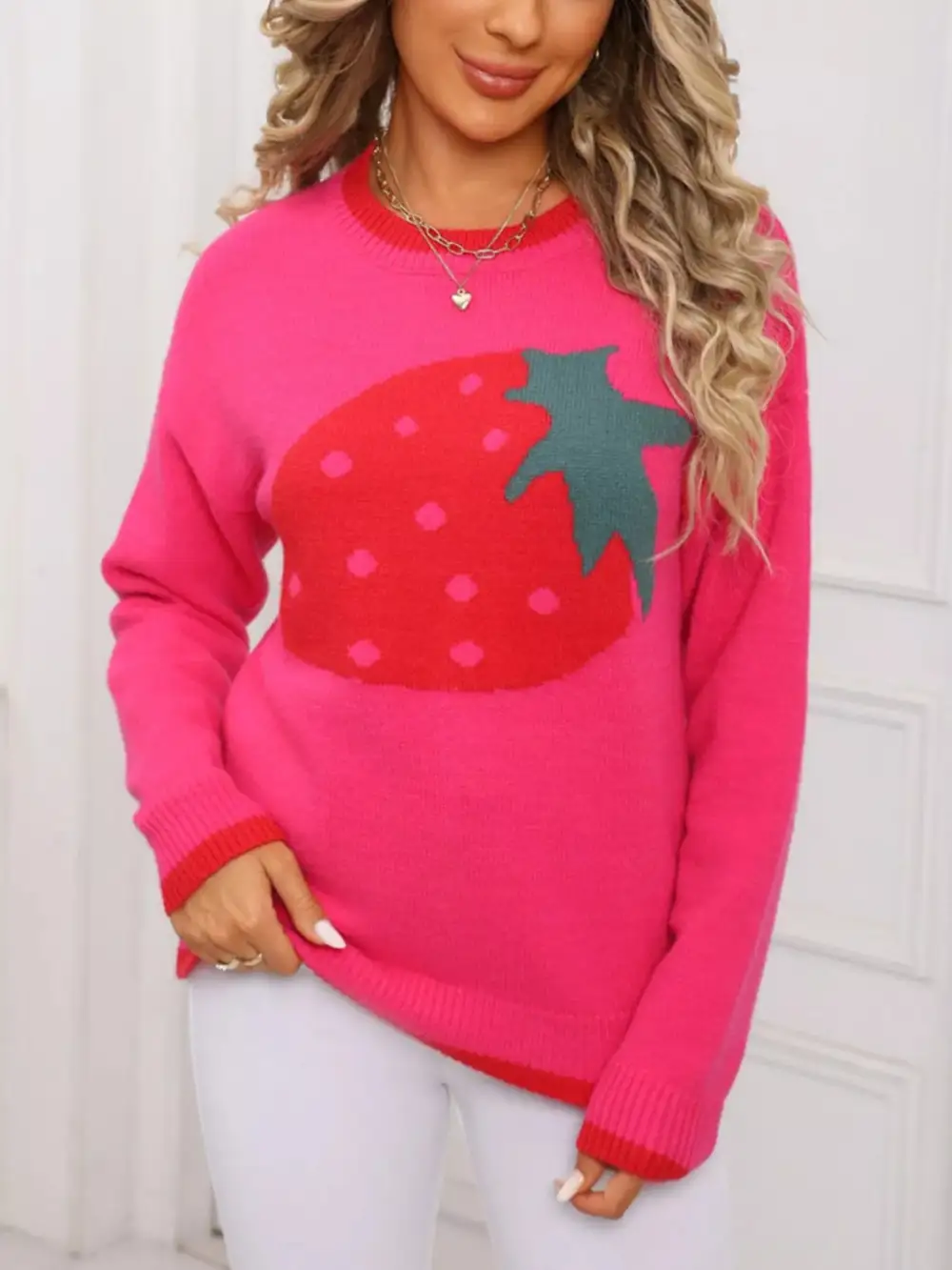 Strawberry Crew Neck Sweater