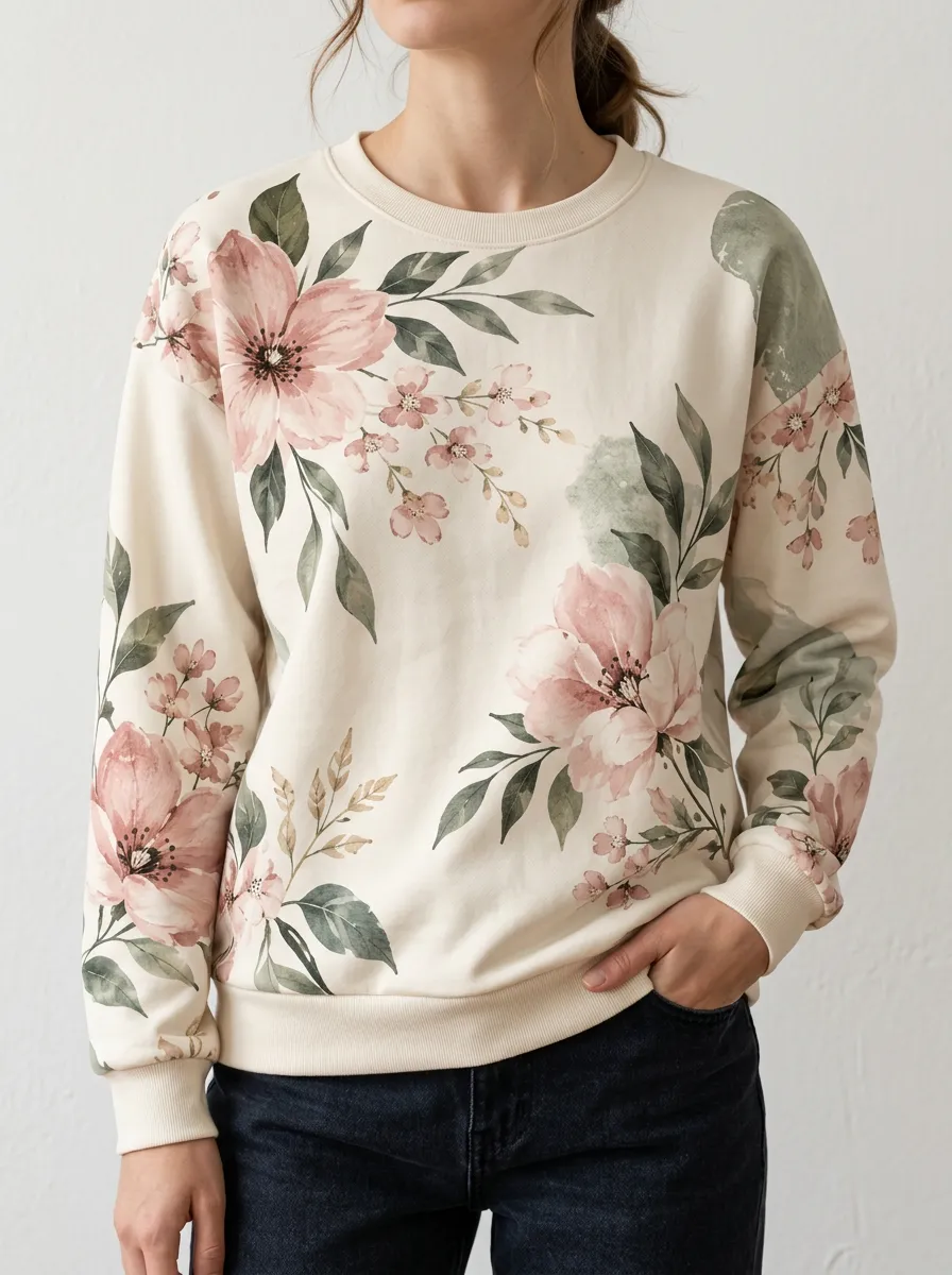 Floral Casual Sweatshirt
