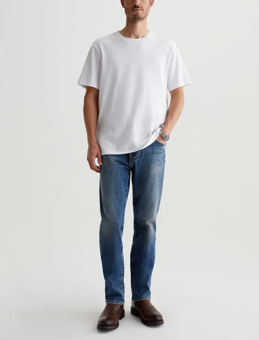 Men's Slim Straight Mid Rise Vintage Finish Jeans