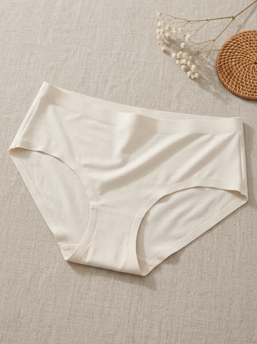 Women's Seamless Solid Beige Briefs Panties