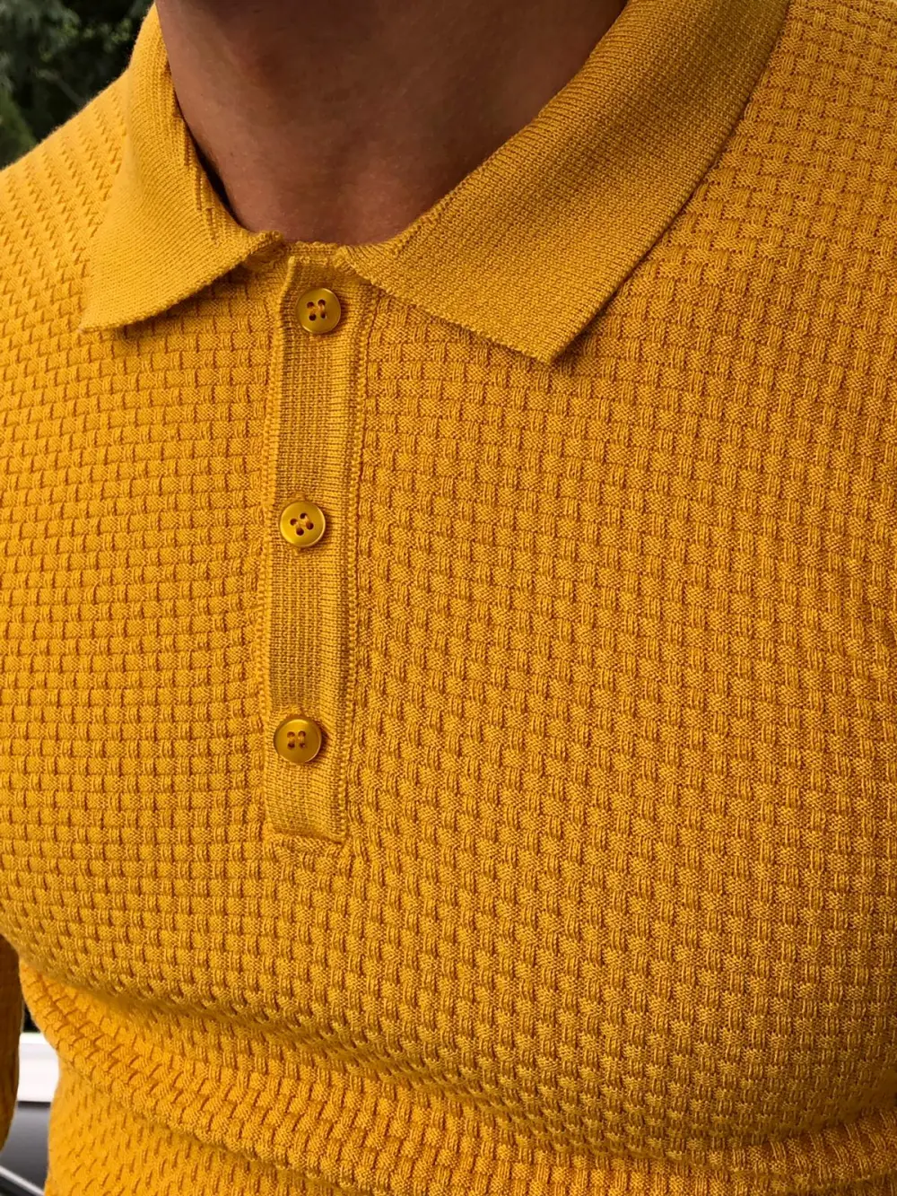 Contemporary Polo Collar Slim Fit Knit Sweater