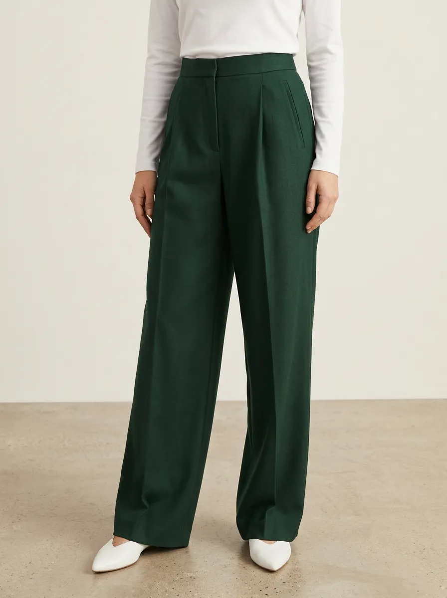 Tailored Detail Tailored Wide-Leg Trousers