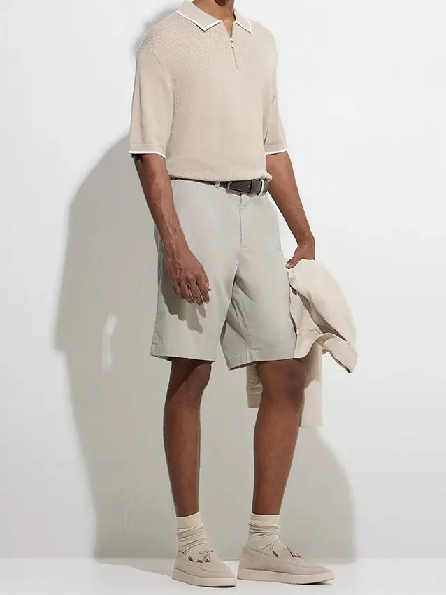 Man's Loose Mid-Rise Cotton-Blend Shorts