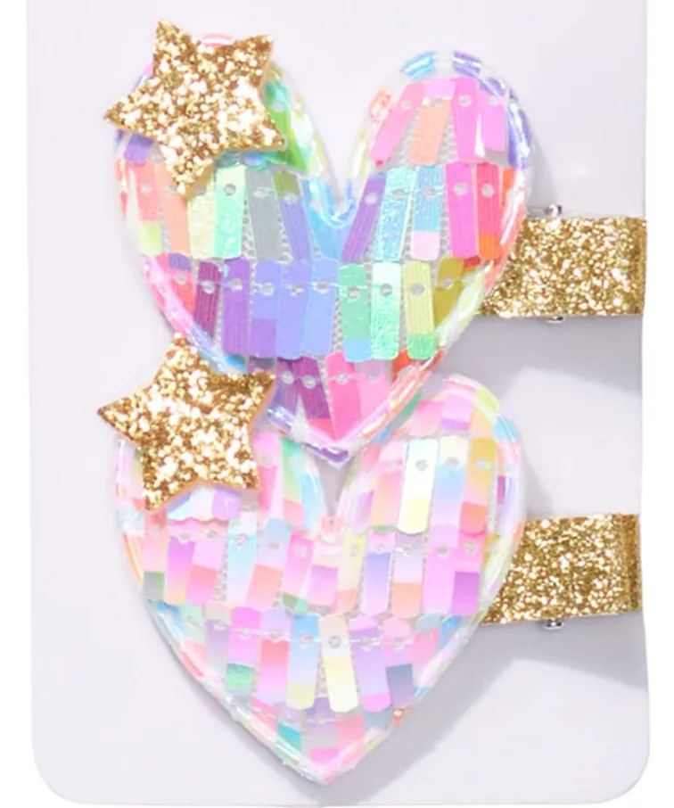Playful Heart Snap Hair Clips