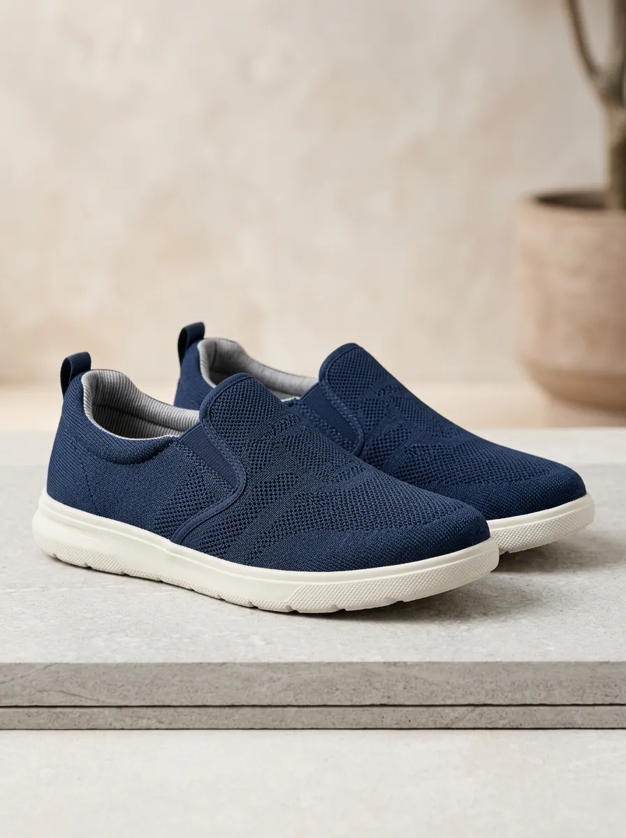 Signature Knit Slip-On Profile Men's Stretch Canvas Shoes