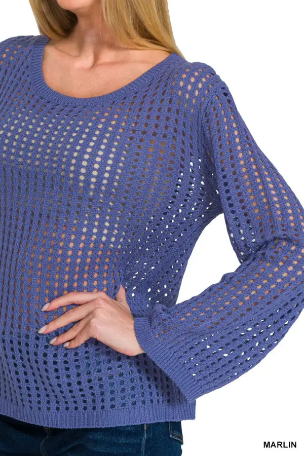 Hollow Out Long Sleeve Sweater