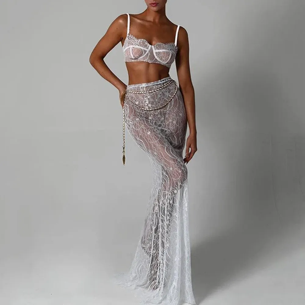Lace Maxi Skirt Set