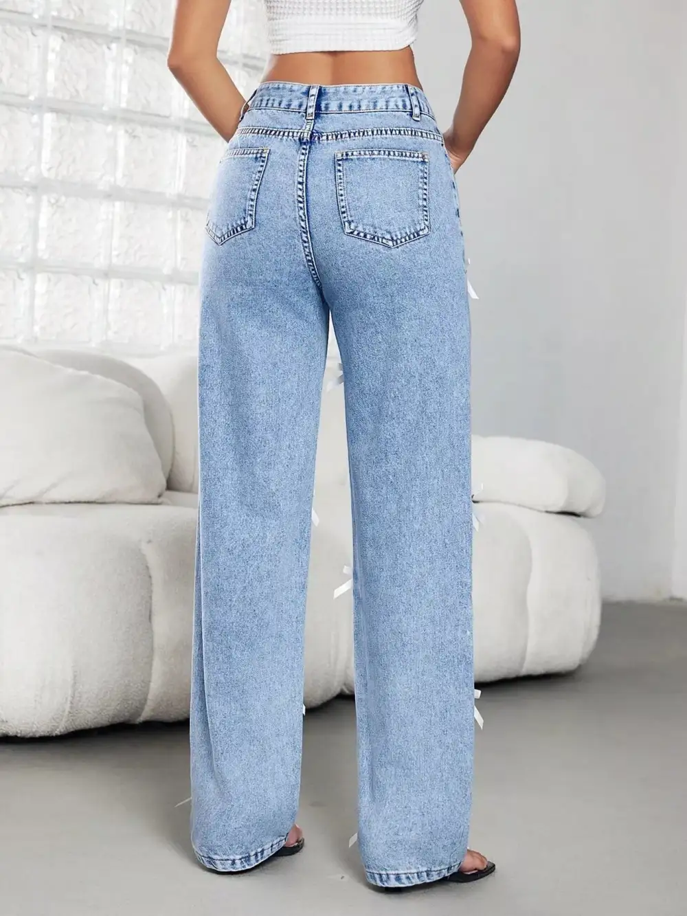 Breezy Elastic Waist Denim Jeans