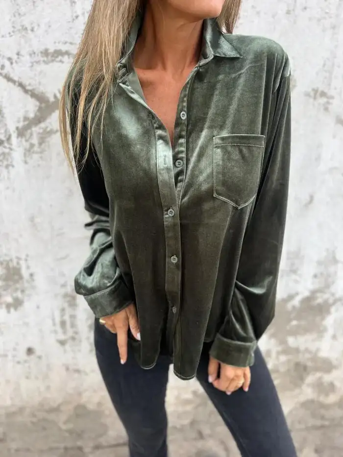 Relaxed Velvet Shirt