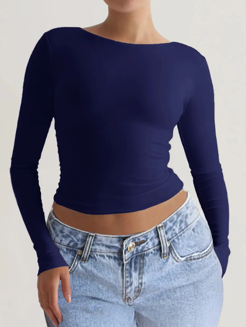 Slim Fit Long Sleeve Layering Top