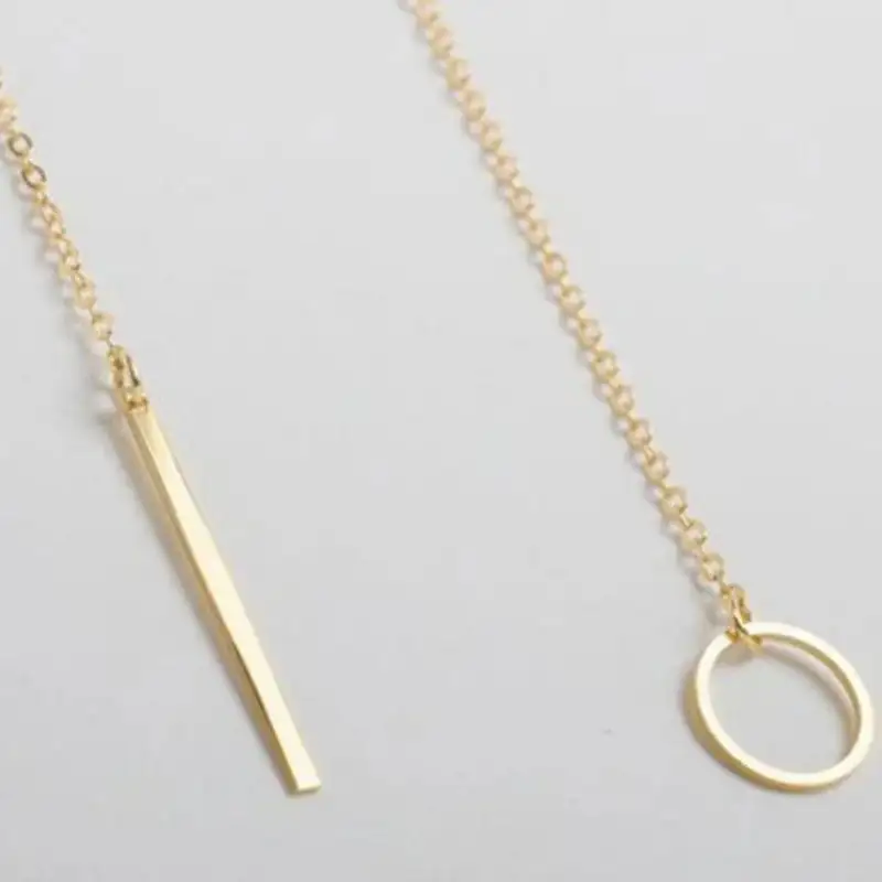 Minimalist Geometric Crystal Acrylic Pendant Necklace