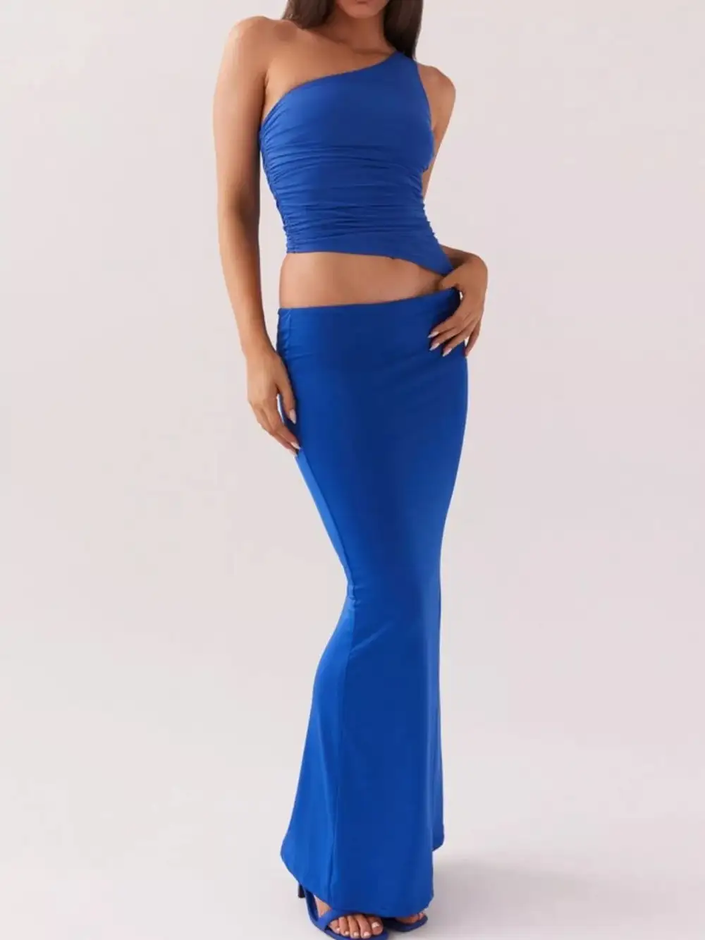 One Shoulder Top and Maxi Skirt Set