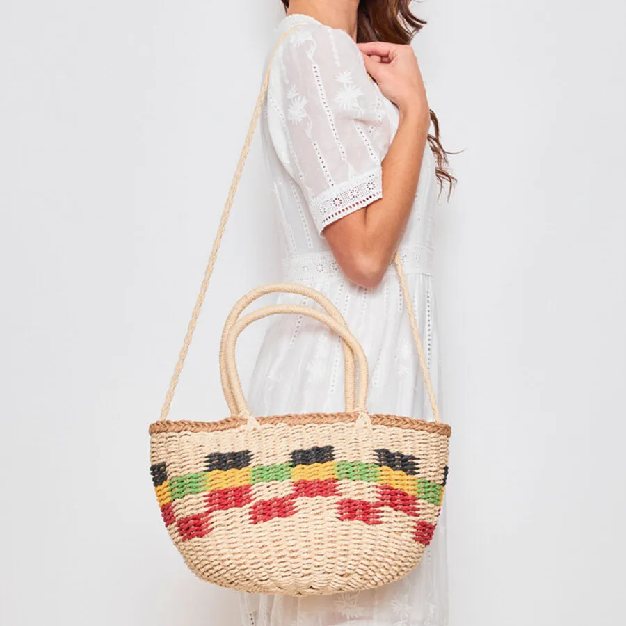 Modern Structured Woven Tote Bag