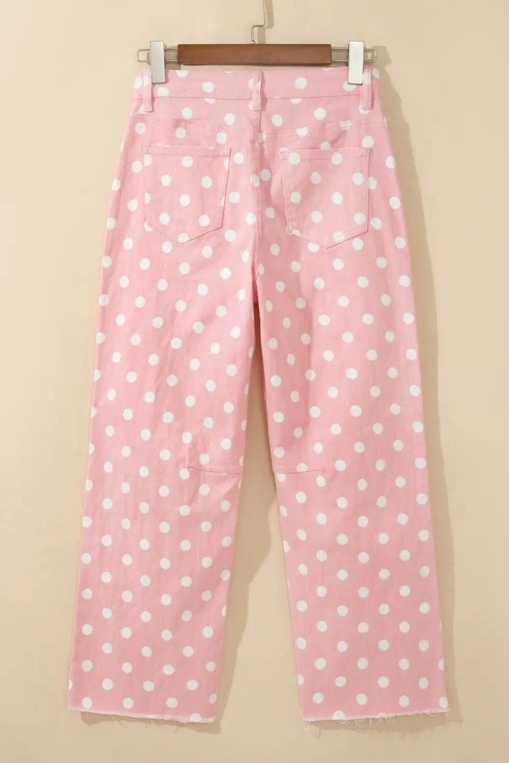 Women's Casual Slim Fit Jeans With Polka Dot Print