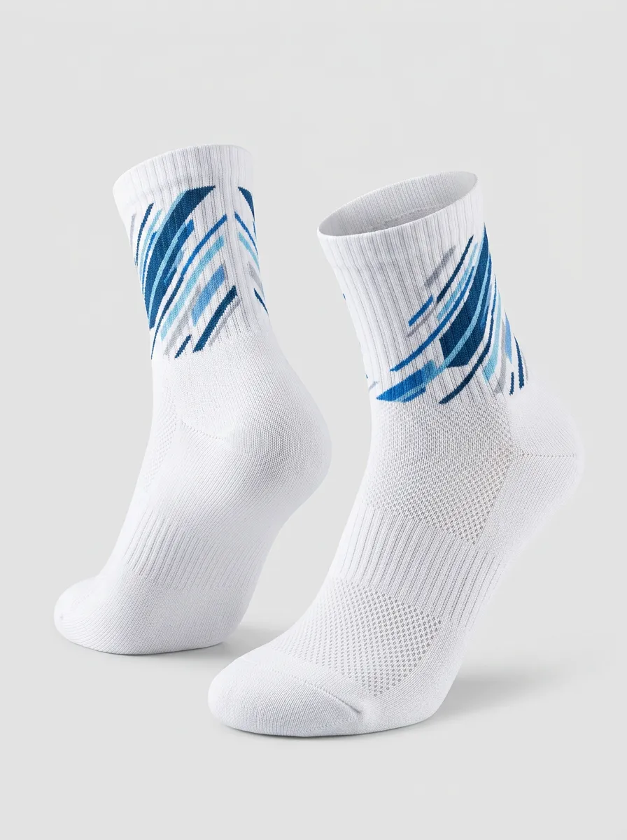 White Summit Abstract Graphic Training Ankle Socks