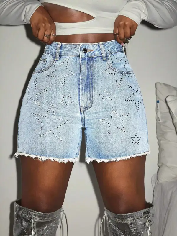 Raw Hem Denim Shorts