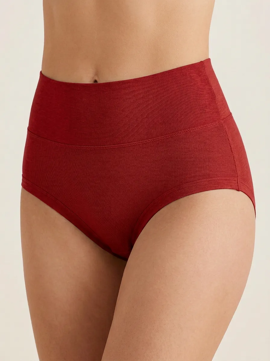 Women's Classic High-Waisted Seamless Ribbed Panties