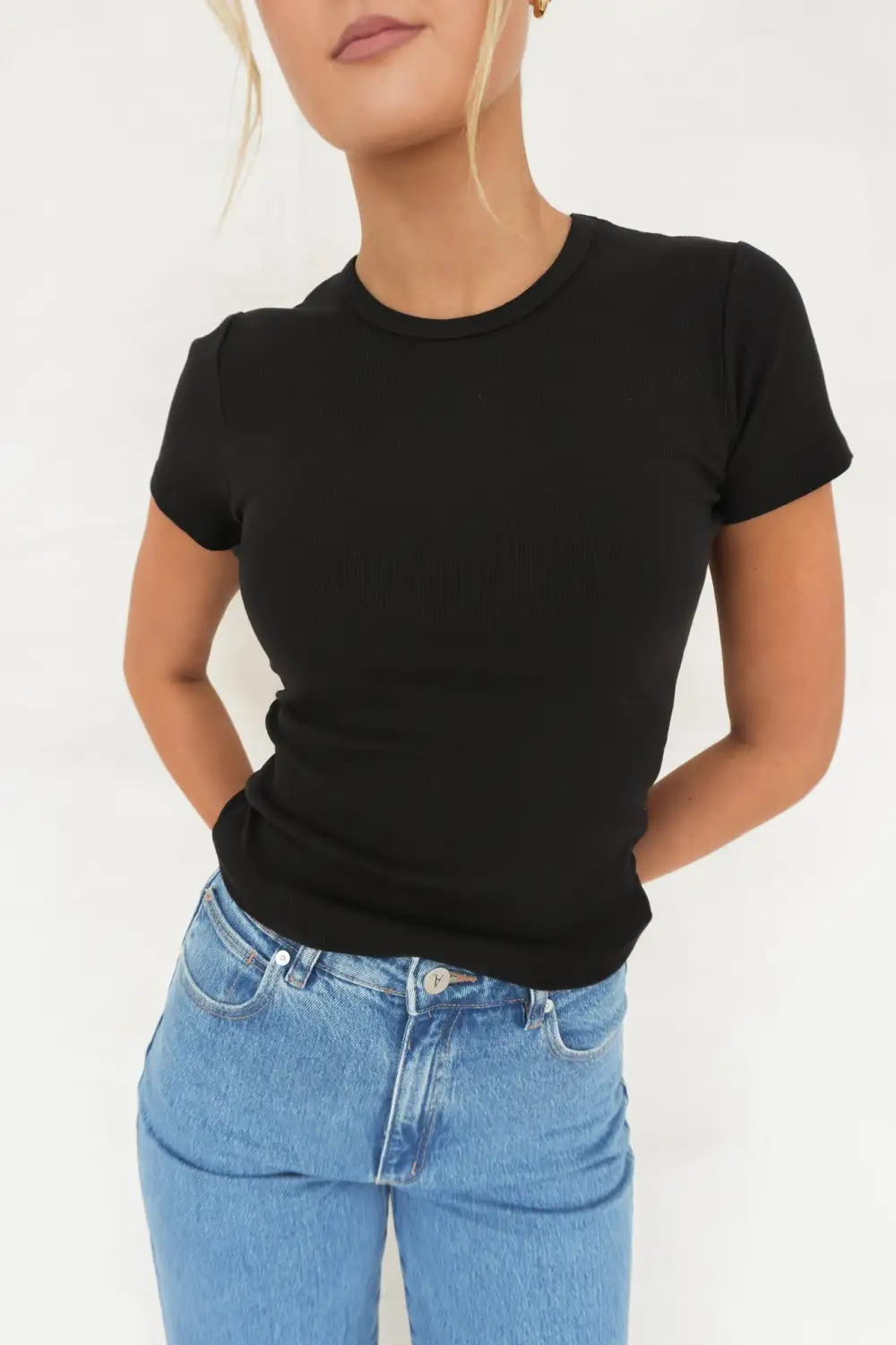 Ribbed Contemporary Tee Casual Tee