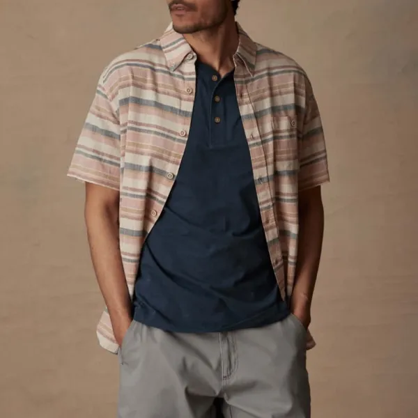Men's Textured Linen Shirt