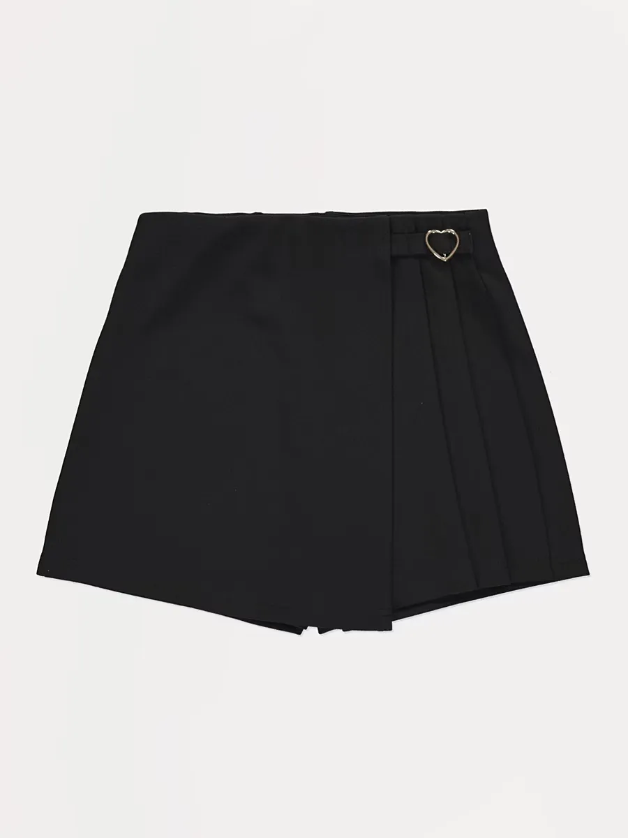 Black Heart Buckle Skort