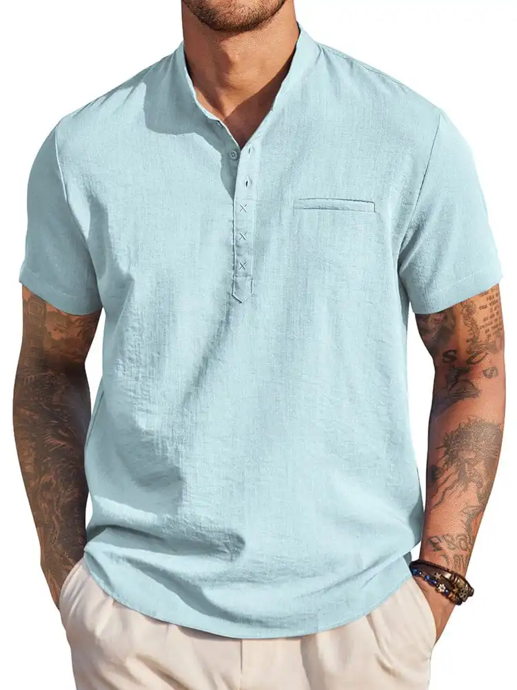 Soft Weave Henley Woven Shirt