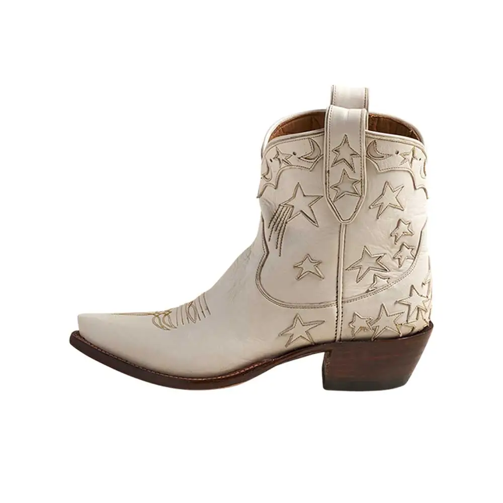 Faux-Leather Snip-Toe Chunky-Heel Platform Western Boots