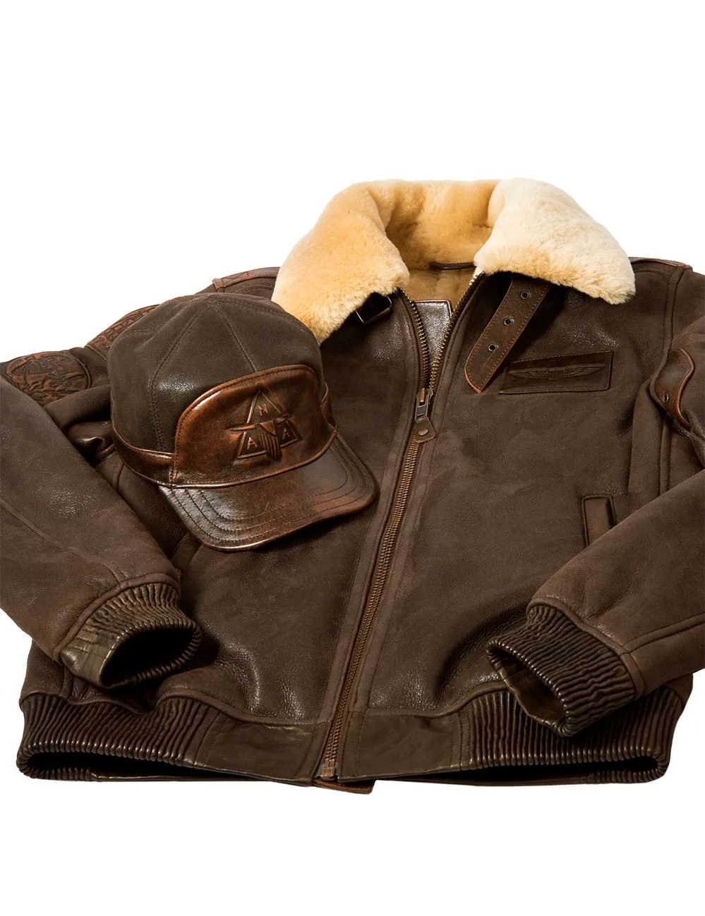 Pocket Front Faux Leather Bomber Jacket