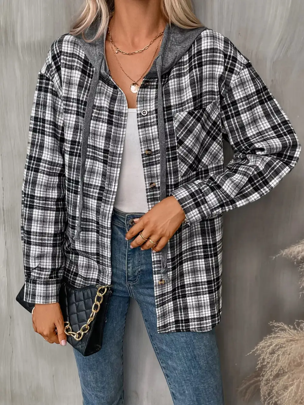 Button-up Plaid Shirt