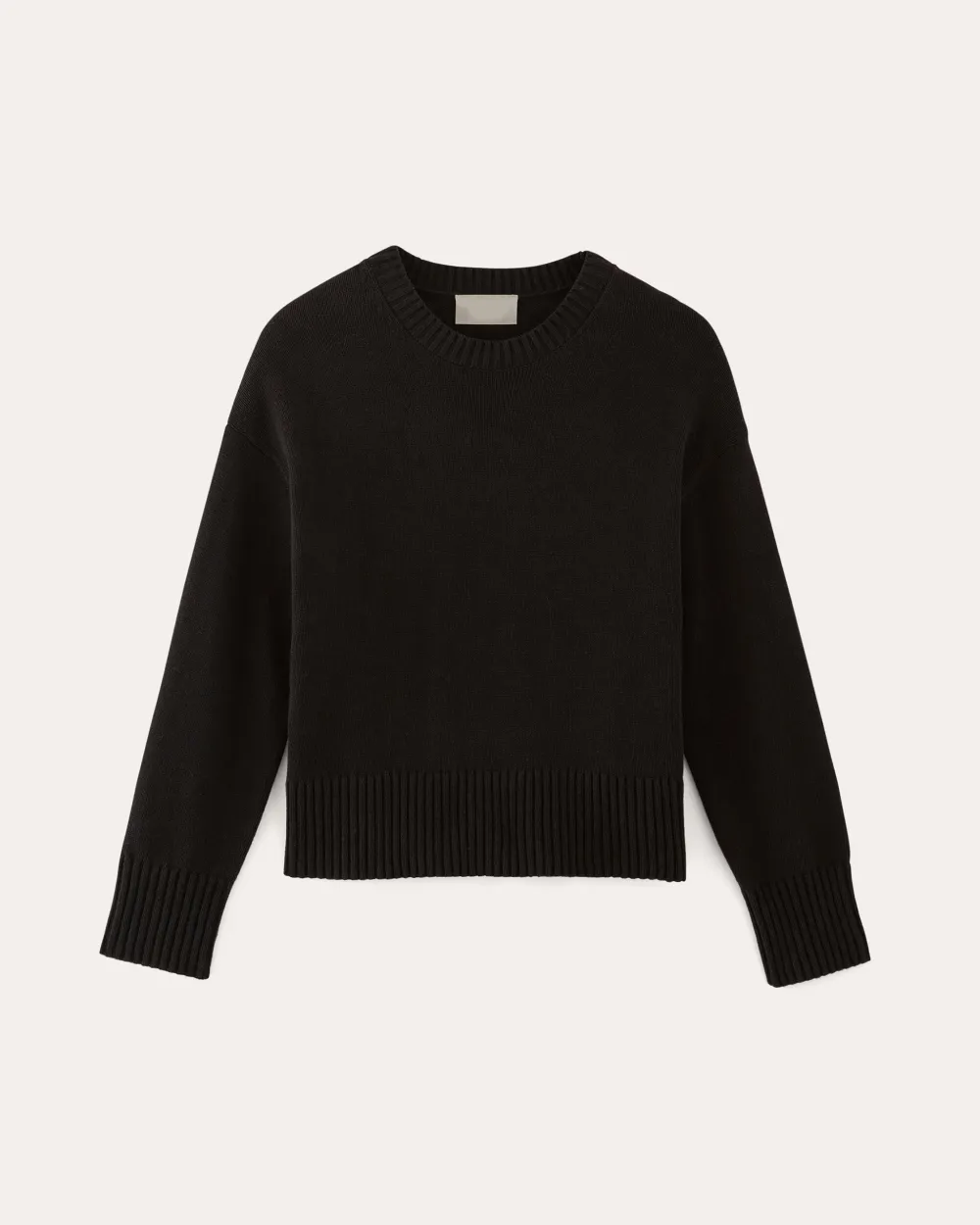 Black The Boxy Sweater in Everyday Cotton