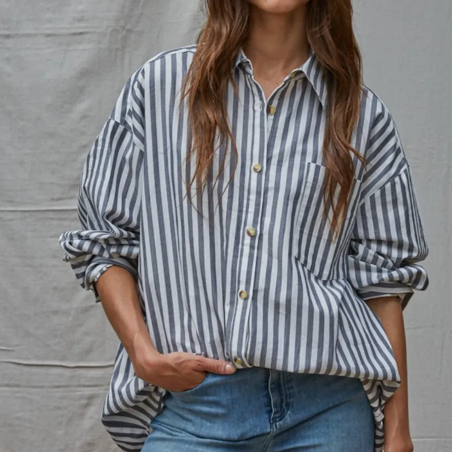 Striped Oversized Relaxed Shirt