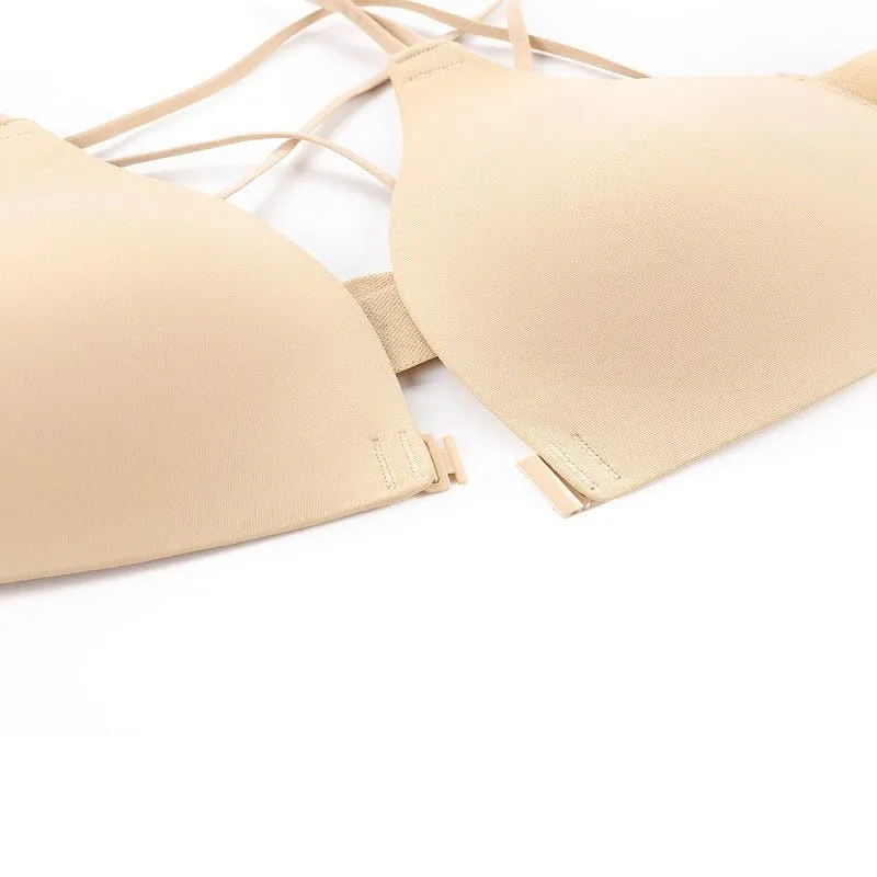 Smooth Wireless Front-Buckle Bra Set