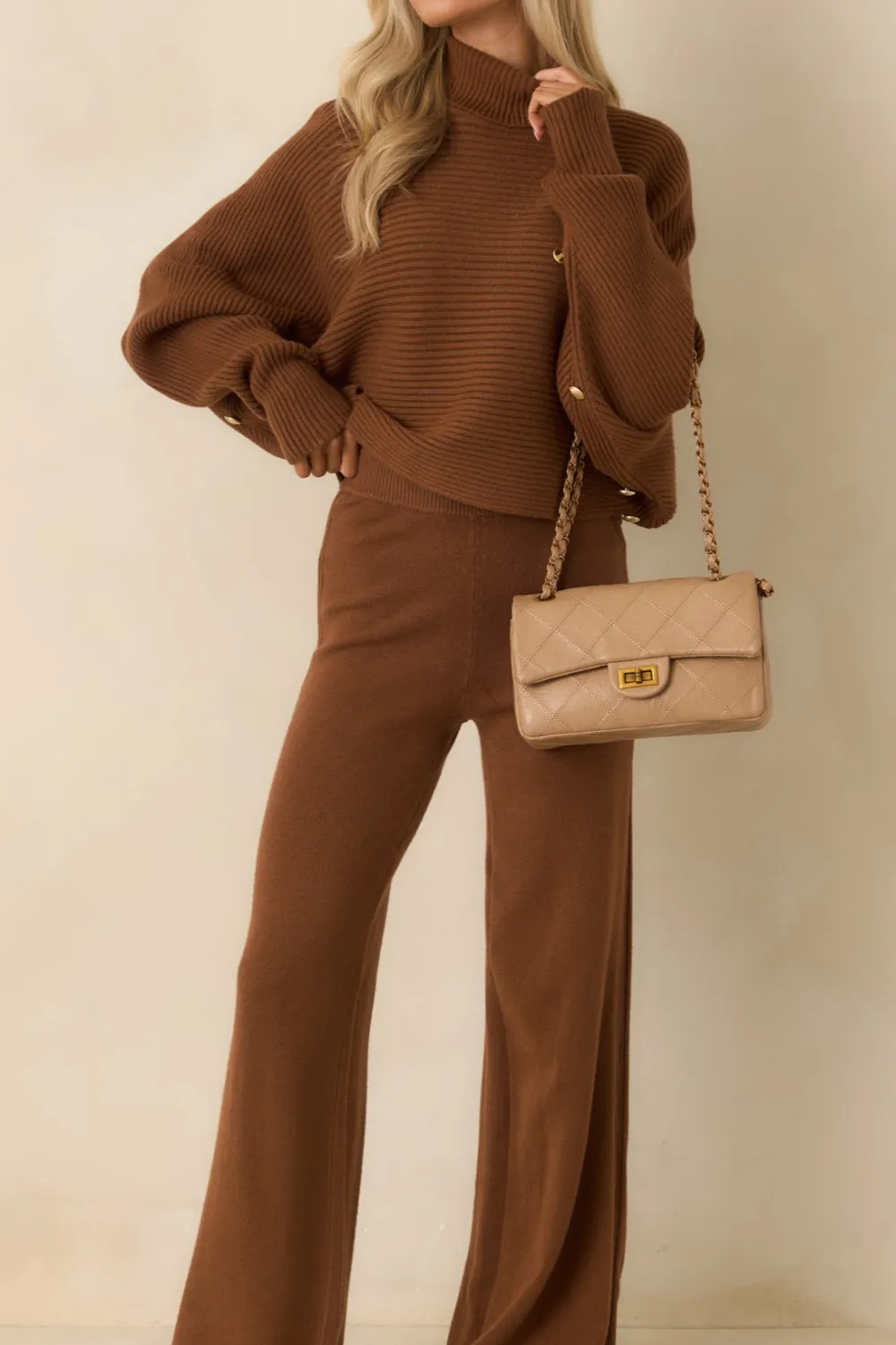 Polished Path Knit Wide Leg Pants