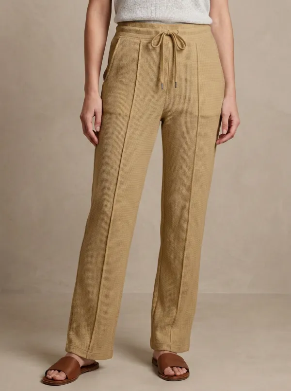 Women's Casual Waffle Knit Drawstring Trousers