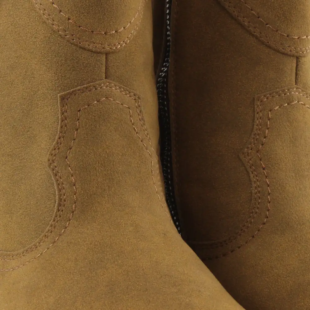 Faux-Suede Suede Faux-Leather Western Boots