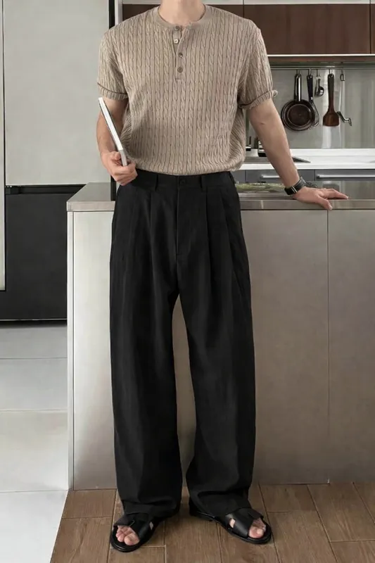 Loose Pleated Baggy Trousers