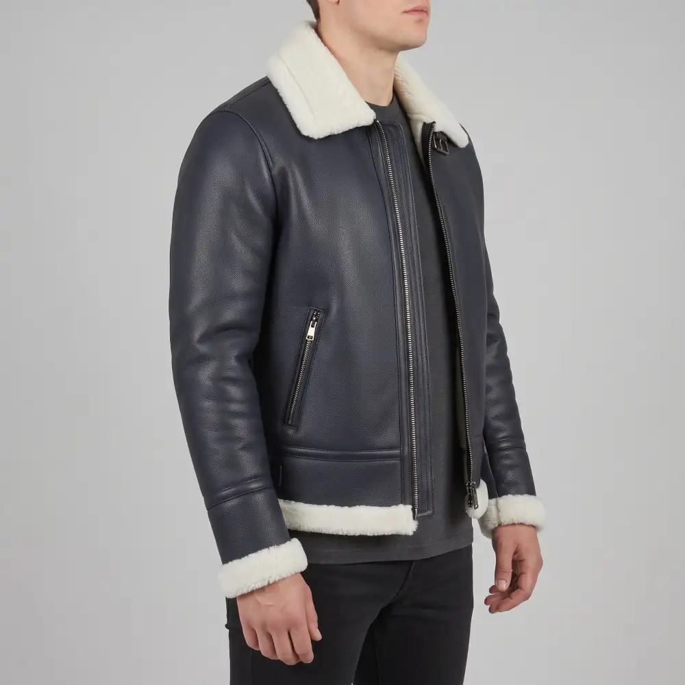 Leather Bomber Aviator Flight Jacket