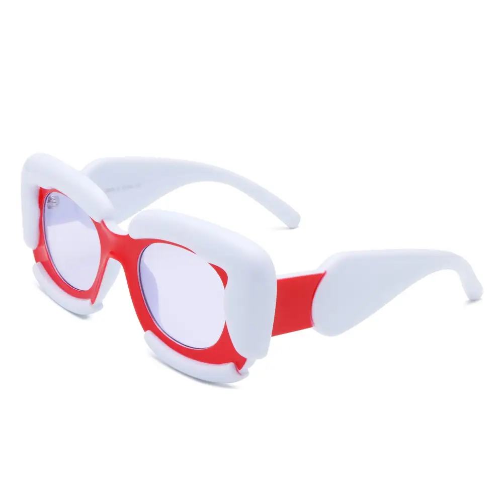 Low Profile Square Geometric Frame Sunglasses