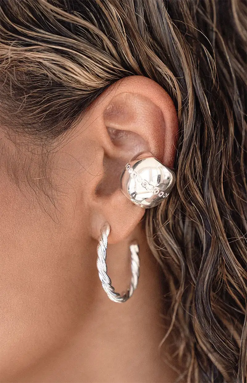 Ettika Center Crystal Line Chunky Ear Cuff