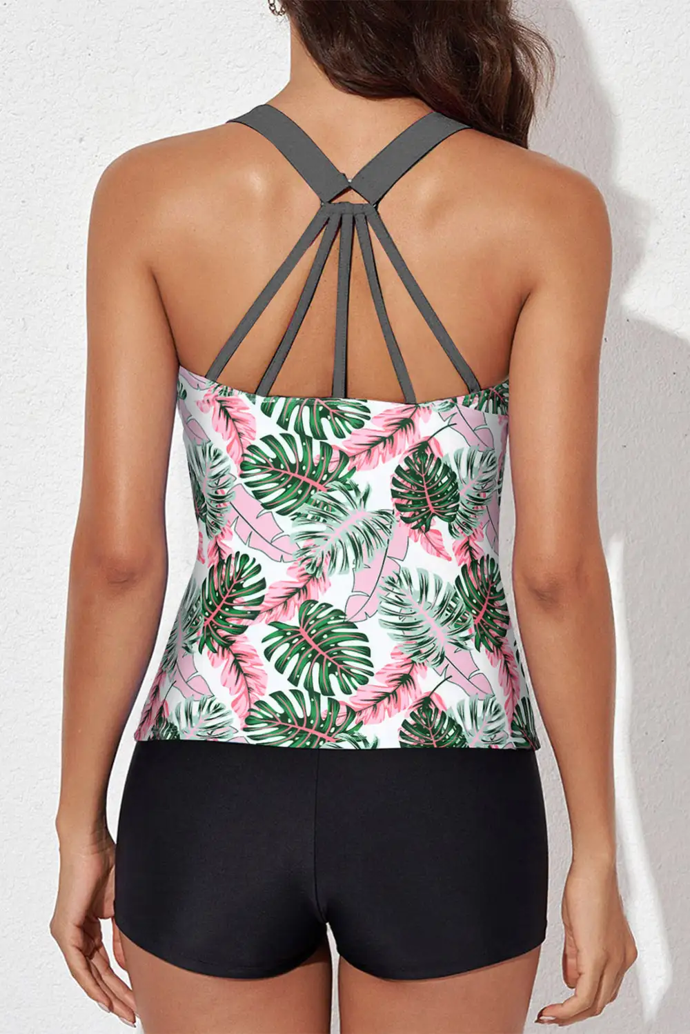 Swimwear Geometric Leopard Abstract Backless Sheath Active Bikinis Tops