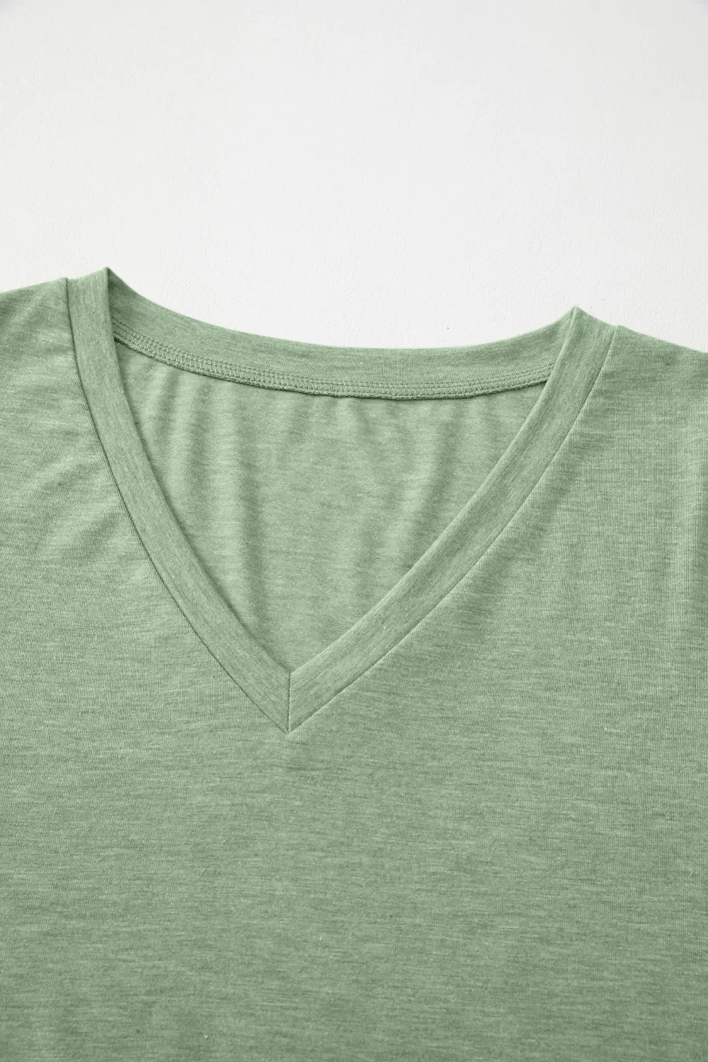 Grass Green V Neck Long Sleeve Top