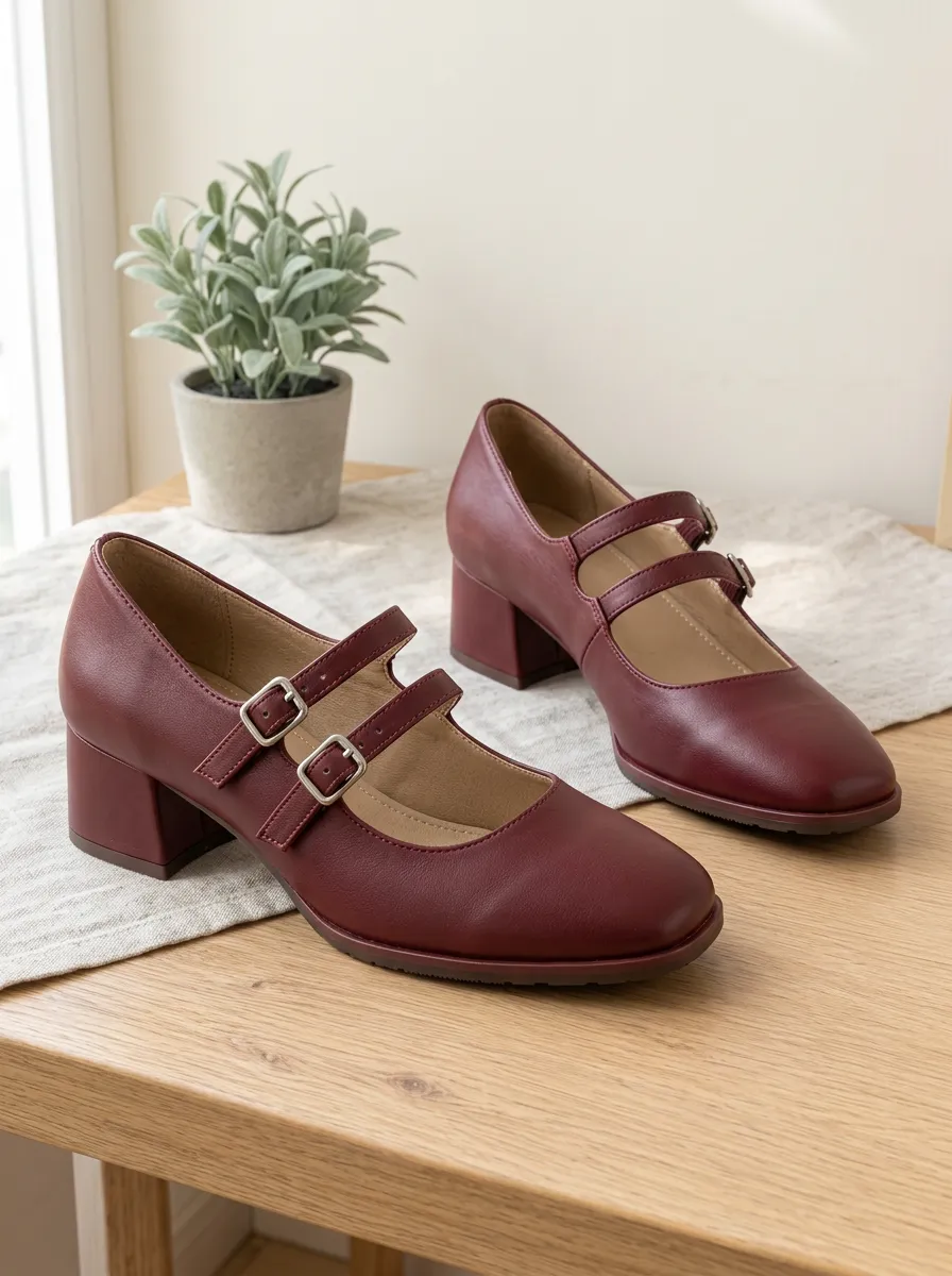 Women's Vintage Style Double Strap Mary Jane Shoes