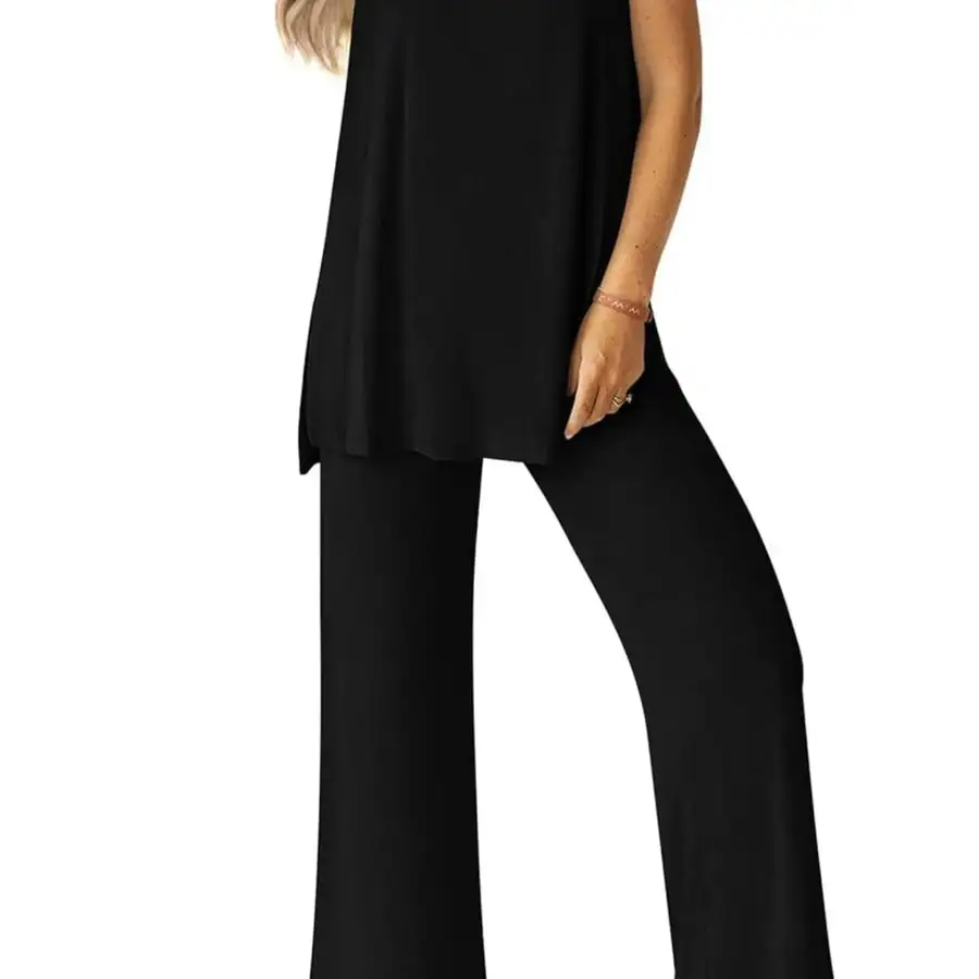 Round Neck Tank and Pants Set