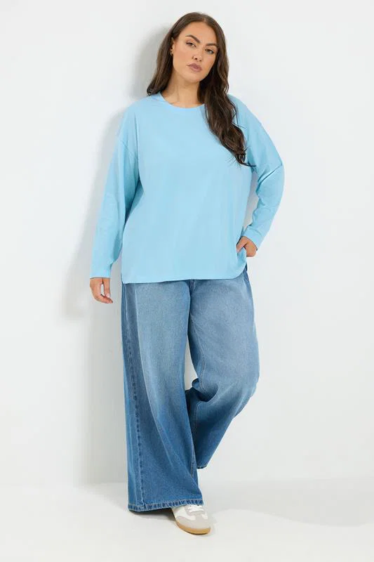 Baby Blue Relaxed Cotton Top detail 1