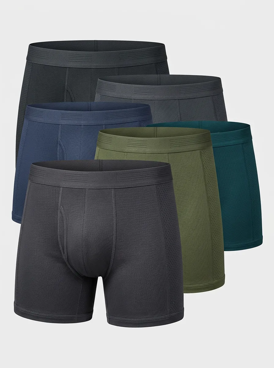 Refined Solid Collection Men's Four Pack Boxer Briefs